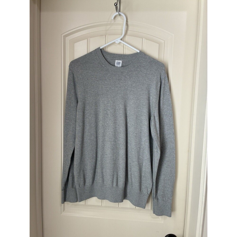 Gap Men's Gray Knit Pullover Sweater Lightweight Cotton Size MEDIUM